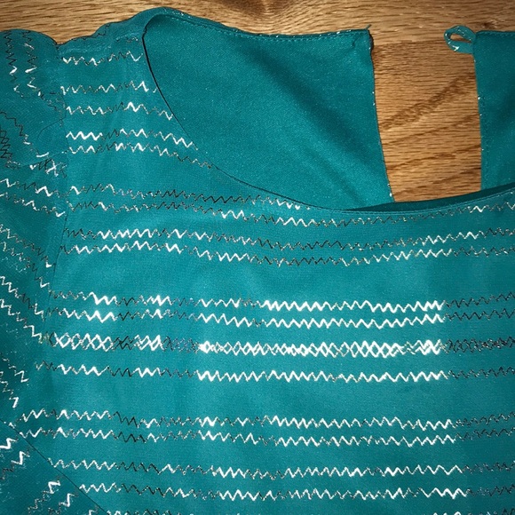 Dillard’s Turquoise and Silver shift Dress - Picture 2 of 3